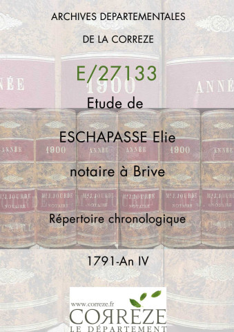 Répertoire chronologique : 29 septembre 1791-5 jours complémentaires de l'an IV