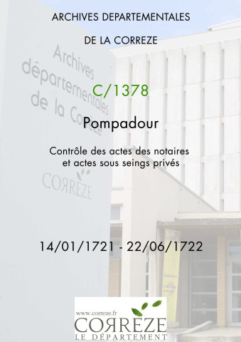 14 janvier 1721-22 juin 1722