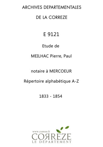 Répertoire alphabétique : A-Z