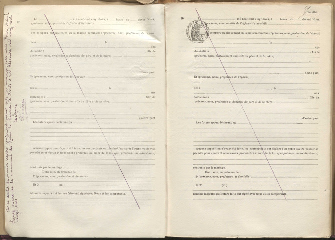 Naissances, mariages, décès (1923-1932).