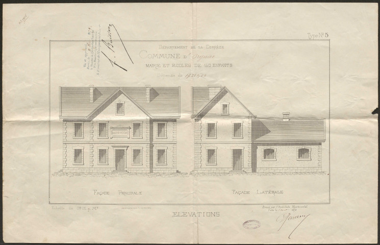 Maison d'école et école au hameau des Fombiardes.