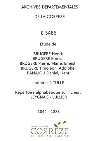 Répertoire alphabétique sur fiches : Leygnac-Lullier