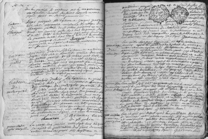 Baptêmes, mariages, sépultures (1756-1773)