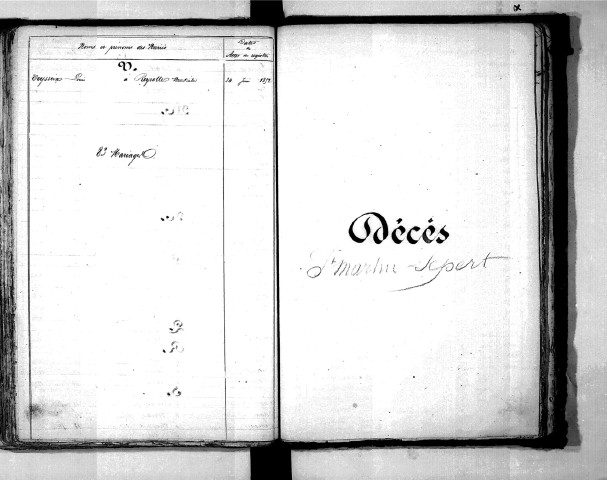 Tables décennales des mariages (1843-1852)