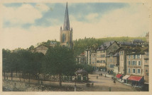 Tulle : "Tulle (Corrèze) - Place de la Bascule et la cathédrale".