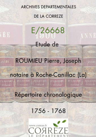 Répertoire chronologique : 9 août 1756-28 décembre 1768