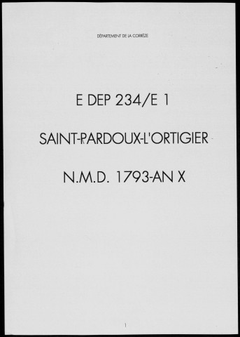 Naissances, mariages, décès (1793-1802)
