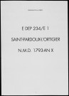 Naissances, mariages, décès (1793-1802)