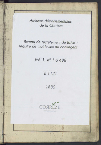 Classe 1880 : matricules 1 à 488.