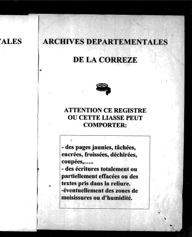 Naissances, mariages, décès (1823-1832)