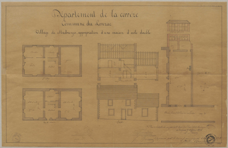 Maison d'école. Appropriation de l'école de Madranges.