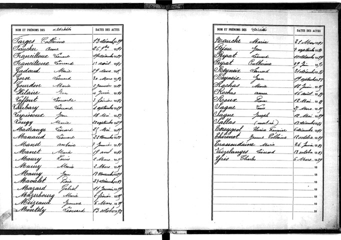 Tables décennales des décès (1883-1892)