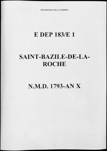 Naissances, mariages, décès (1793-1802)