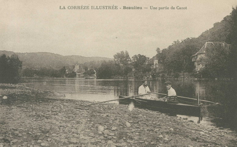Beaulieu-sur-Dordogne : "La Corrèze illustrée - Beaulieu - Une partie de canot".