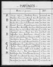 Tables décennales des mariages (1933-1942)