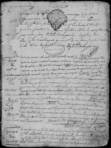 Baptêmes, mariages, sépultures (1769-1775)