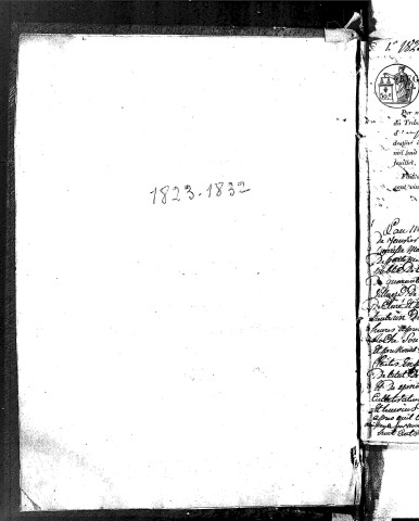 Naissances, mariages, décès (1823-1832)