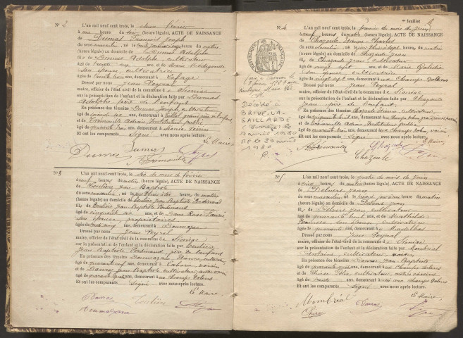 Naissances (1903-1942).