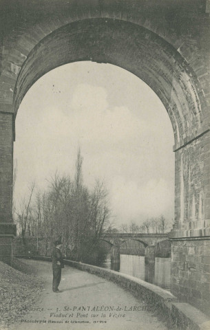 Saint-Pantaléon-de-Larche : "Corrèze - St-Pantaléon-de-Larche - Viaduc et pont sur la Vézère".