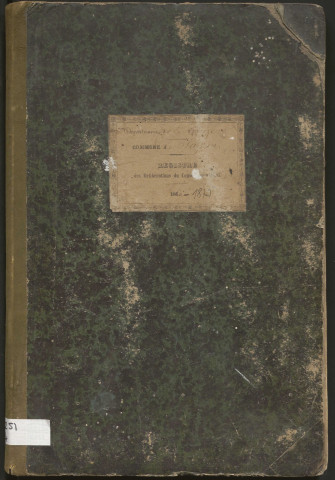 Délibérations du conseil municipal. 13 mai 1860-07 janvier 1877