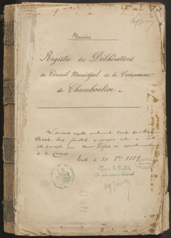 Délibérations du conseil municipal. 6 avril 1890-5 janvier 1896