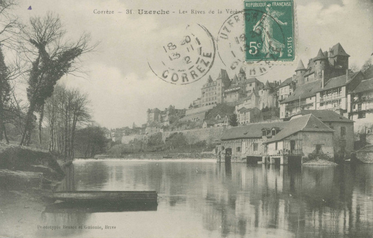 Uzerche : "Corrèze - 31 - Uzerche - Les rives de la Vézère".