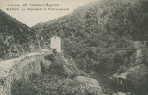 Saint-Geniez-O-Merle : "Corrèze - 42. Environs d'Argentat - Merle - La Maronne et le pont suspendu".