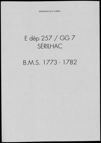 Baptêmes, mariages, sépultures (1773-1782)