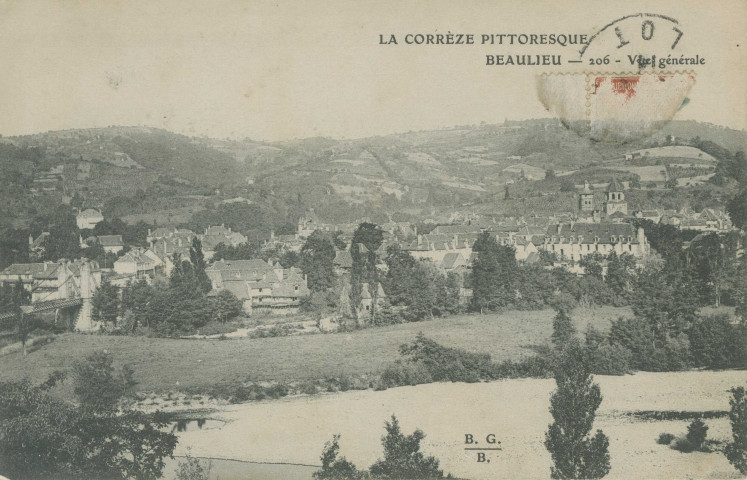 Beaulieu-sur-Dordogne : "La Corrèze pittoresque - Beaulieu - 206 - Vue générale".