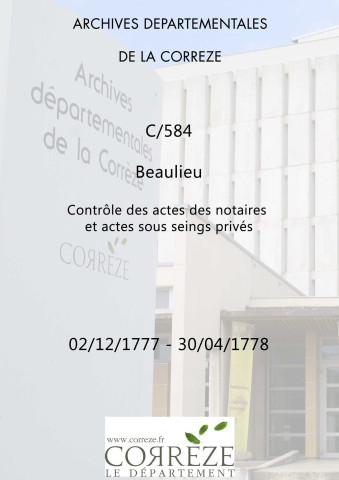 2 décembre 1777-30 avril 1778