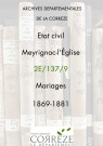 Mariages (1869-1881)