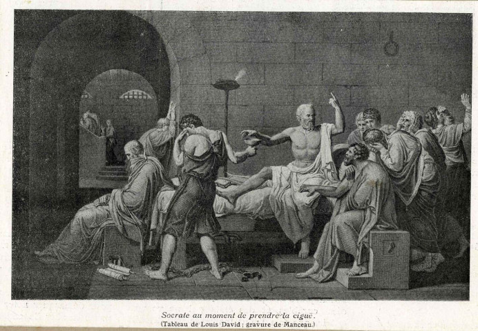 "Socrate au moment de prendre la cigüe".