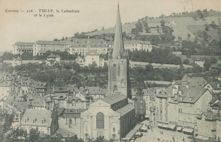 Tulle : "Corrèze - 226 - Tulle, la cathédrale et le lycée".