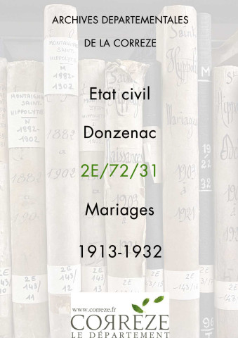 Mariages (1913-1932).