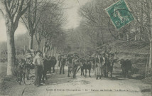 Folklore : "Types et scènes champêtres - 51 - Retour de corvée "La Bouade"".