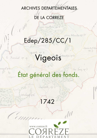 État général des fonds. 1742