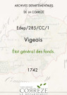 État général des fonds. 1742