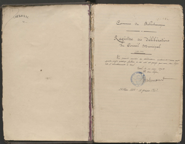 Délibérations du conseil municipal. 28 mars 1888-18 janvier 1942