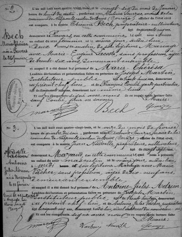 Naissances (1883-1902)