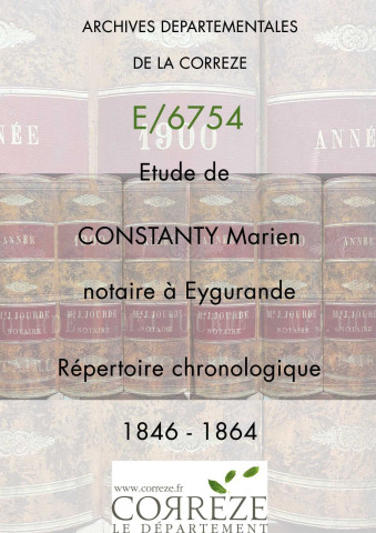 Répertoire chronologique : novembre 1846-janvier 1864