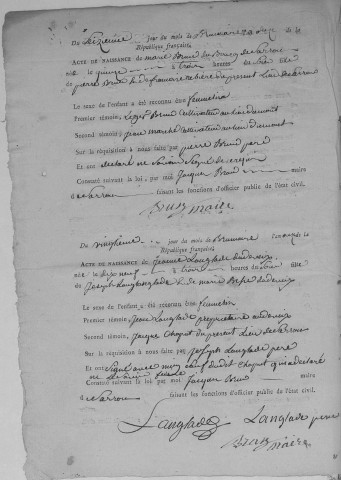 Naissances, mariages, décès (1803-1812)