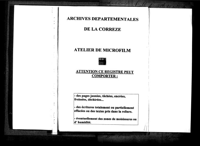 Pas de tables décennales des décès pour la période 1843-1852