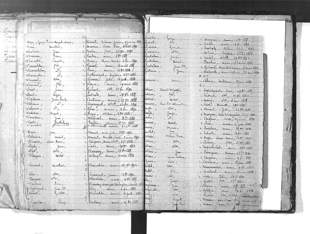 Tables décennales des mariages (1883-1892)