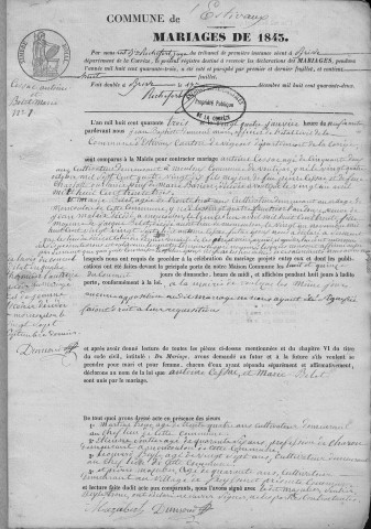 Mariages (1843-1882)