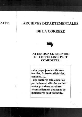 Naissances, mariages, décès (1843-1852)