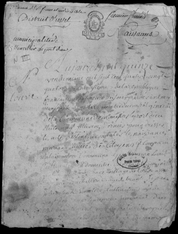 Baptêmes, mariages, sépultures puis naissances, mariages, décès (1782-1802)