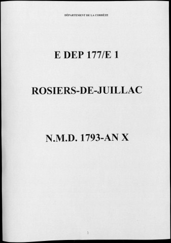 Naissances, mariages, décès (1793-1802)