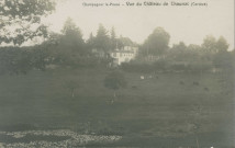 Champagnac-la-Prune : "Champagnac-la-Prune Vue du château de Chaunac (Corrèze) ".
