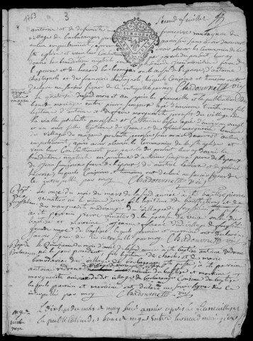 Baptêmes, mariages, sépultures (1763-1782)