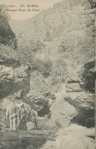 Gimel : "Corrèze - 20. Gimel - Gorges vues du pont".